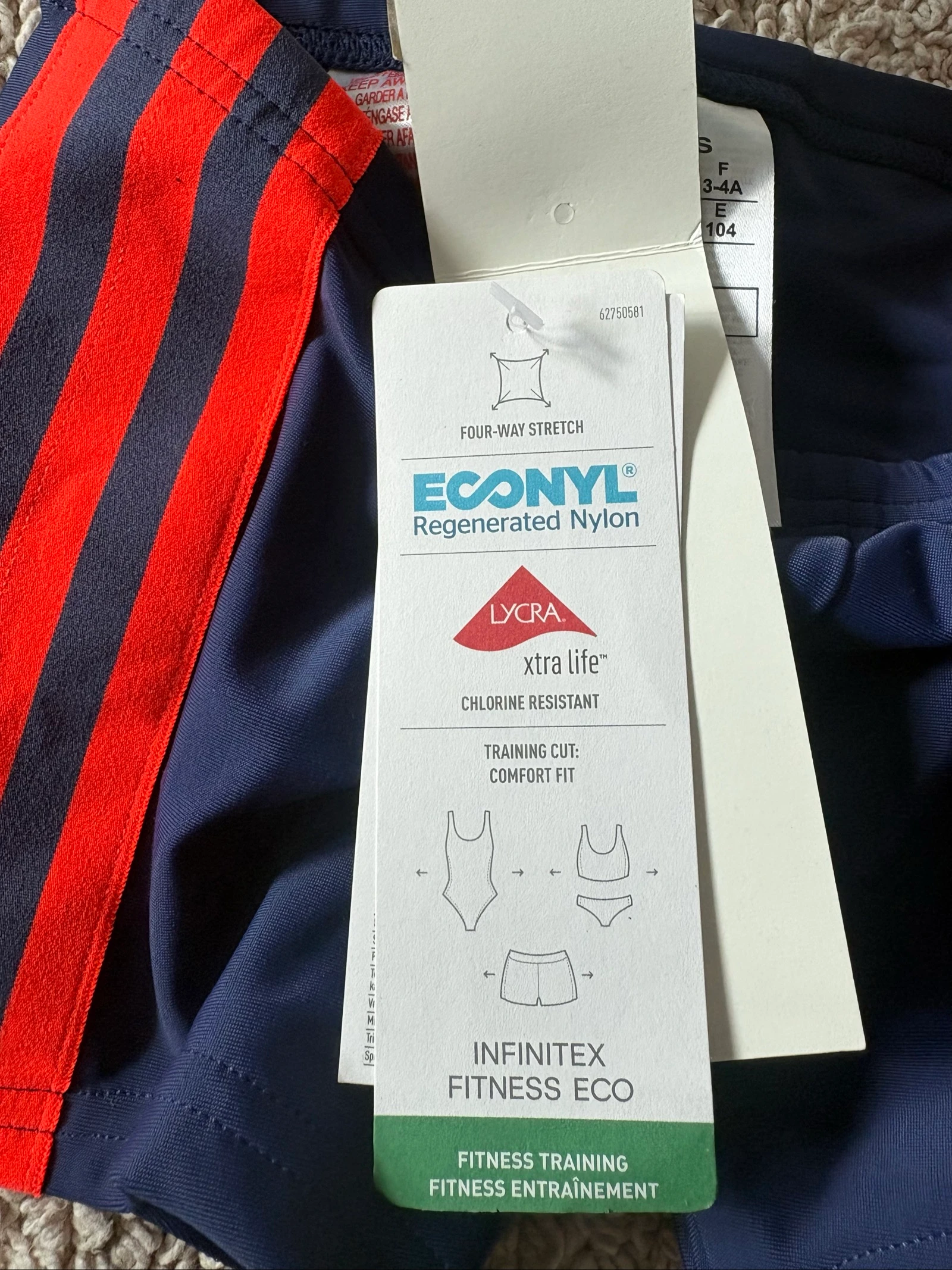 Biquíni adidas infantil 3-4 anos 104 cm azul vermelho novo com etiquetas – photo 6